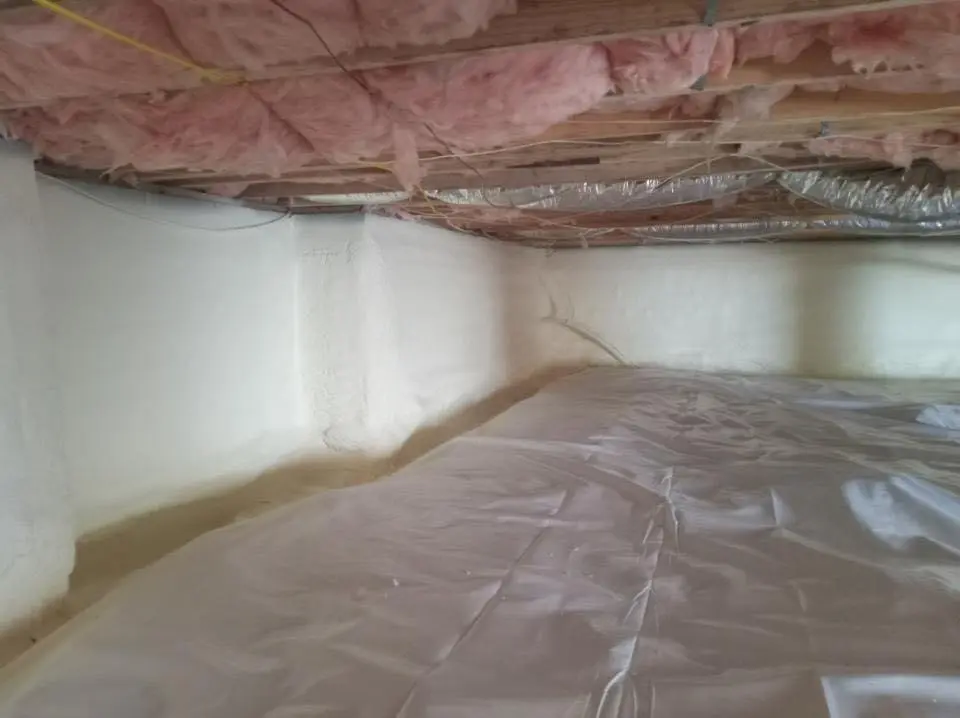 Crawl space encapsulation with closed-cell spray foam for Commercial Roof Restoration in Miami